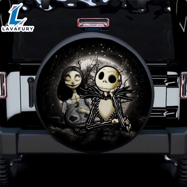 Jack And Sally Moonlight Nightmare Before Christmas Car Spare Tire Covers Gift For Campers