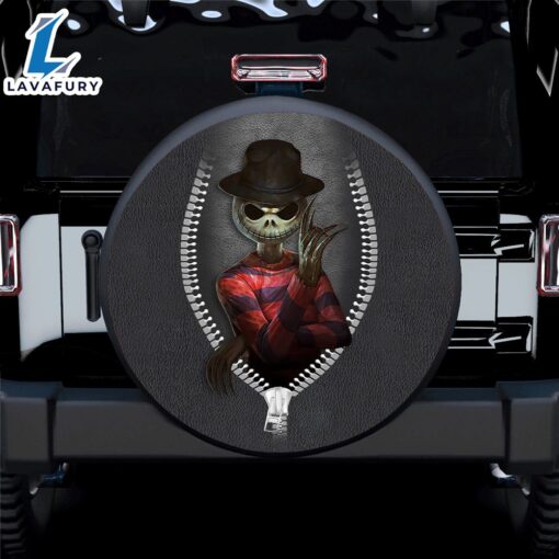 Jack Skellington Freddy Krueger Zipper Car Spare Tire Covers Gift For Campers