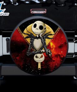 Jack Skellington Galaxy Zipper Car Spare Tire Covers Gift For Campers