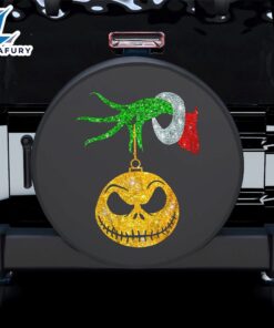 Jack Skellington Grinch Bling Bling Car Spare Tire Covers Gift For Campers