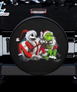 Jack Skellington Grinch Christmas Car Spare Tire Covers Gift For Campers