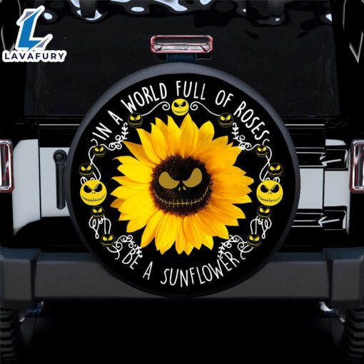 Jack Skellington Sunflower Car Spare Tire Covers Gift For Campers