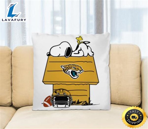 Jacksonville Jaguars NFL Football Snoopy Woodstock The Peanuts Movie Pillow Square Pillow