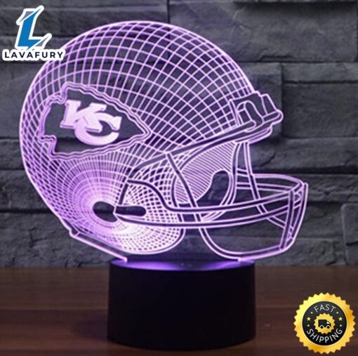 Kansas City Chiefs 3d Led Night Light Lamp Collectible Home Decor Gift Nfl