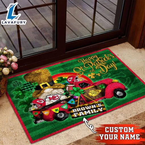 Kansas City Chiefs NFL-Custom Doormat For The Celebration Of Saint Patrick’s Day