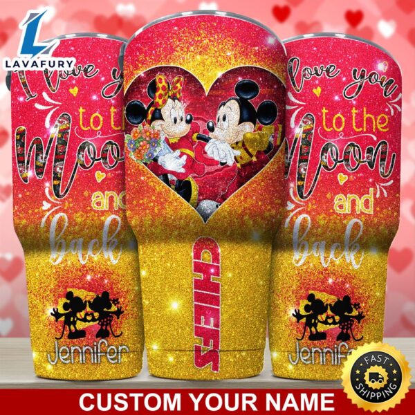Kansas City Chiefs NFL-Custom Tumbler Love You To The Moon And Back  For This