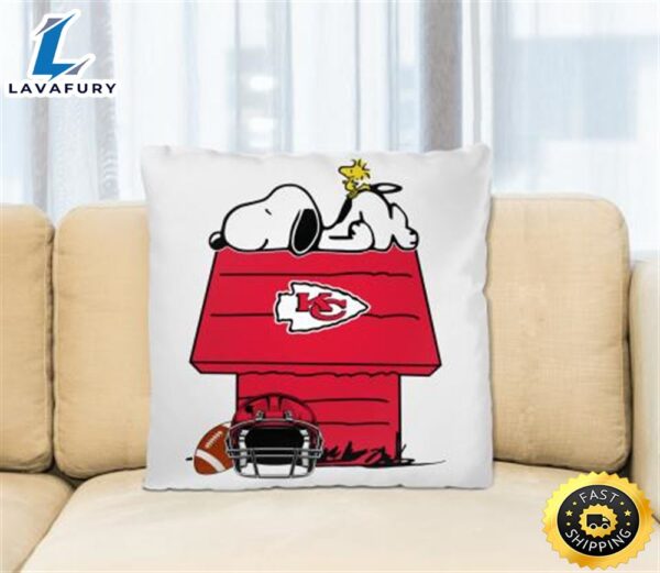 Kansas City Chiefs NFL Football Snoopy Woodstock The Peanuts Movie Pillow Square Pillow