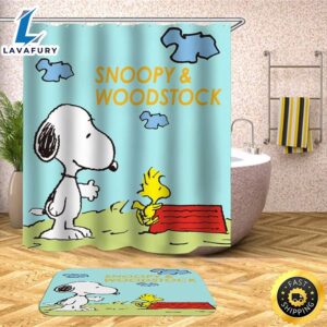 Kwboo Cartoon Decoration. Snoopy Playing On The Beach. Shower Curtain