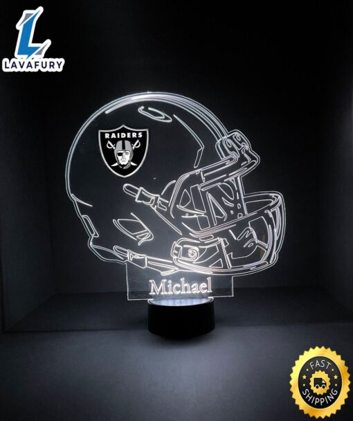 Las Vegas Raiders Light Up Modern Helmet Nfl Football Led Sports Fan Lamp