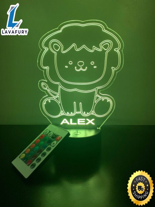 Lion 3d Lamp Personalized 4