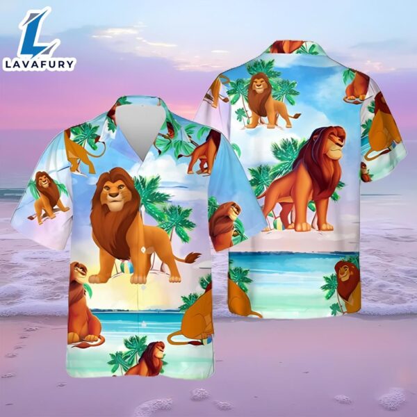 Lion King Mufasa Palm Tree Beach Vibes Summer Vacation 3d Hawaii Shirt