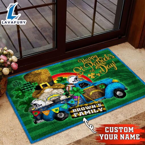 Los Angeles Chargers NFL-Custom Doormat For The Celebration Of Saint Patrick’s Day