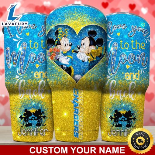 Los Angeles Chargers NFL-Custom Tumbler Love You To The Moon And Back  For This