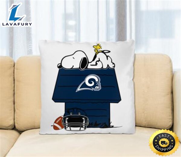 Los Angeles Rams NFL Football Snoopy Woodstock The Peanuts Movie Pillow Square Pillow