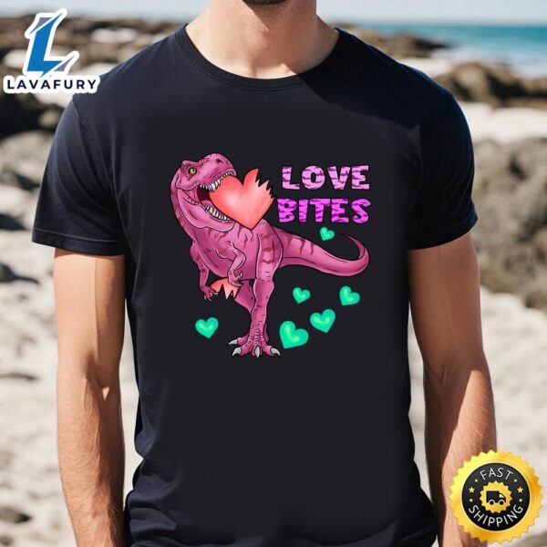 Love Bites Anti Valentine Day T-Rex T-Shirt