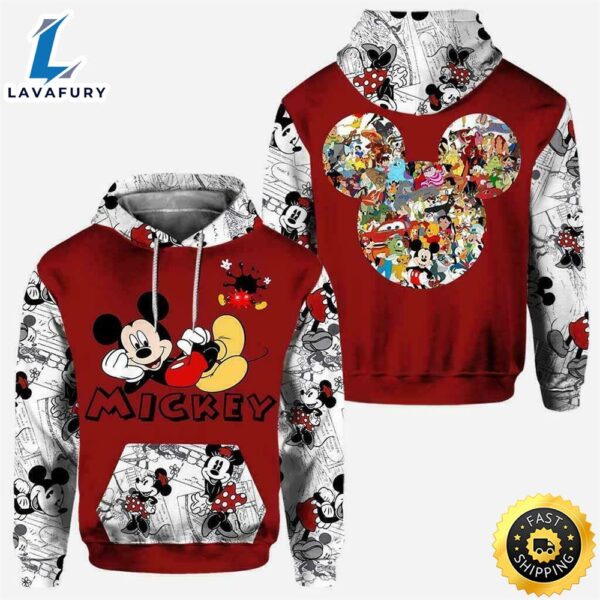 Magic Mickey Mouse Ears Hoodie 3D All Over Print Valentine Gift Us Size Best
