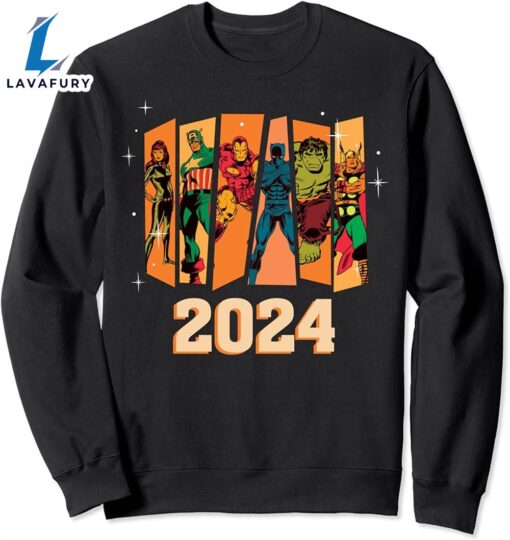 Marvel Avengers Retro Vintage Seventies Comic New Year 2024 Sweatshirt