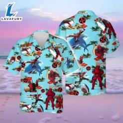 Marvel Hawaiian Shirt Deadpool Red…