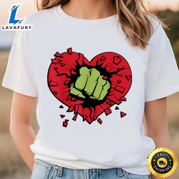 Marvel Hulk Smash Heart Valentine’s Day T-Shirt