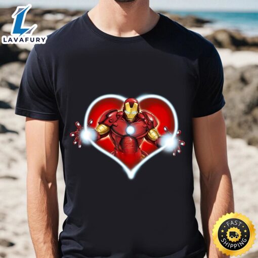 Marvel Iron Man Heart Blaster Glow Valentine T-Shirt