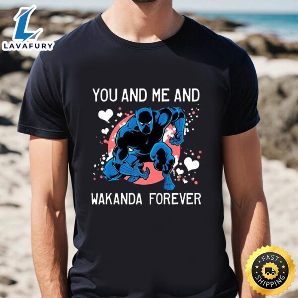 Marvel Panther You Me Wakanda Forever Valentine’s Day T-Shirt