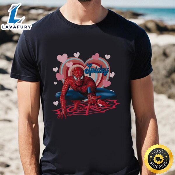 Marvel Spiderman Spidey Heart Valentines Shirt