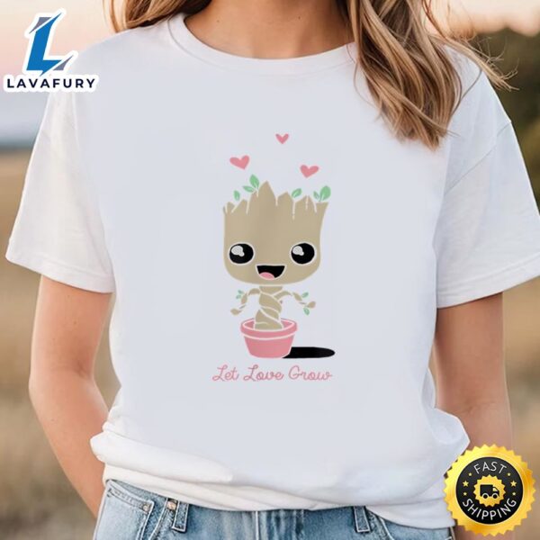 Marvel Valentine’s Day Groot Let Love Grow T-Shirt