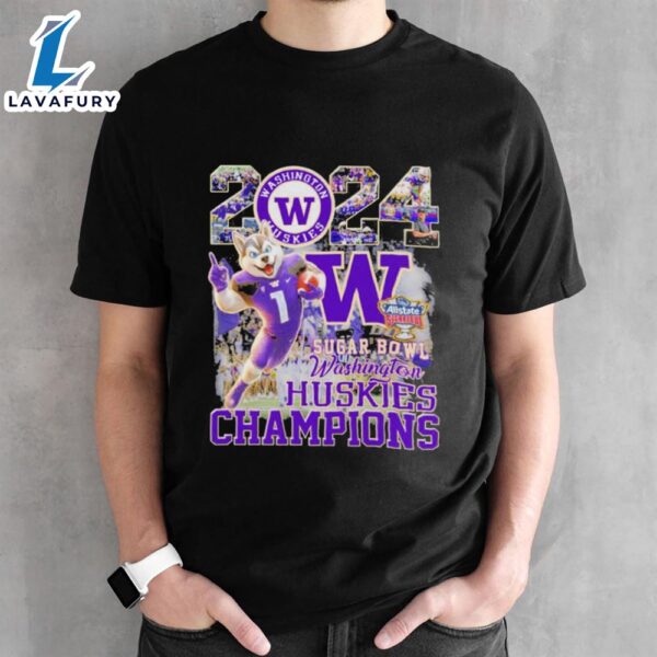 Mascot Washington Huskies Football 2024 Sugar Bowl Champions Shirt