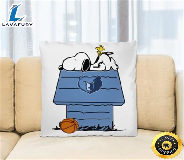 Memphis Grizzlies NBA Basketball Snoopy Woodstock The Peanuts Movie Pillow Square Pillow