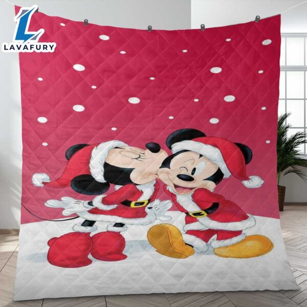 Merry Christmas Couple Love Mickey And Minnie Disney Gift Lover Blanket