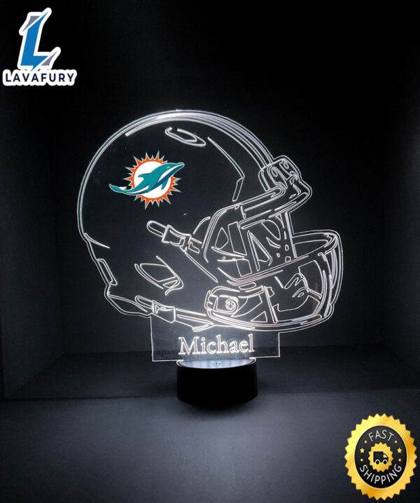 Miami Dolphins Light Up Modern Helmet Nfl Football Led Sports Fan Lamp