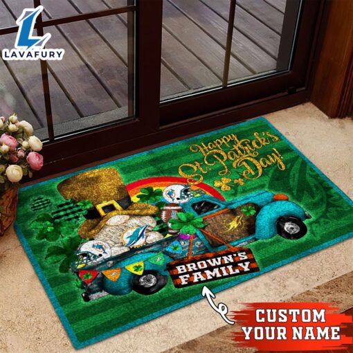 Miami Dolphins NFL-Custom Doormat For The Celebration Of Saint Patrick’s Day