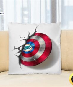Miami Dolphins NFL Football Captain America’s Shield Marvel Avengers Square Pillow
