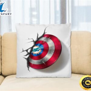 Miami Dolphins NFL Football Captain America’s Shield Marvel Avengers Square Pillow