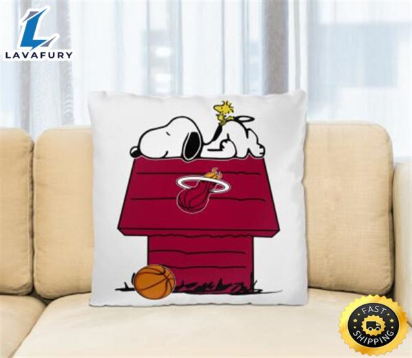 Miami Heat NBA Basketball Snoopy Woodstock The Peanuts Movie Pillow Square Pillow