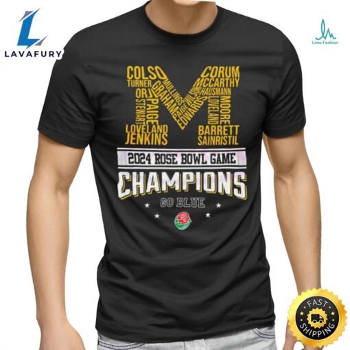 Michigan 2024 Rose Bowl Champions Go Blue Shirt