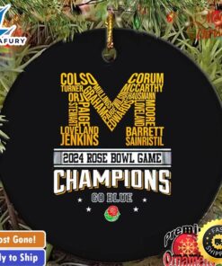 Michigan Wolverines 2024 Rose Bowl Game Champions Go Blue Ornament Tree Decoration