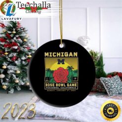 Michigan Wolverines College Football Playoff 2024 Rose Bowl Ornament