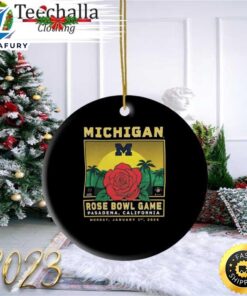 Michigan Wolverines College Football Playoff 2024 Rose Bowl Ornament