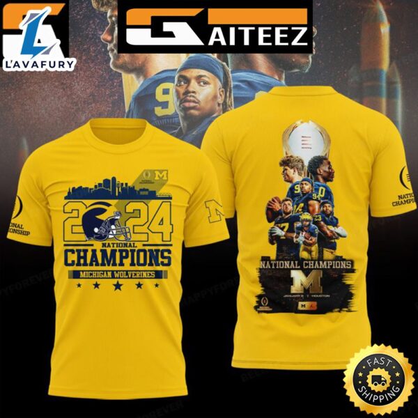 Michigan Wolverines College Football Playoff National Champions 2024 Merchandise Two Side Unisex T-Shirt