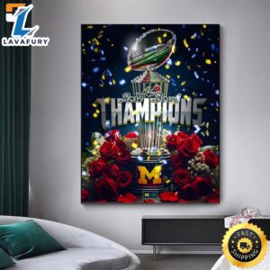 Michigan Wolverines Defeated Alabama Crimson Tide The 2024 Rose Bowl Champions Poster Canvas