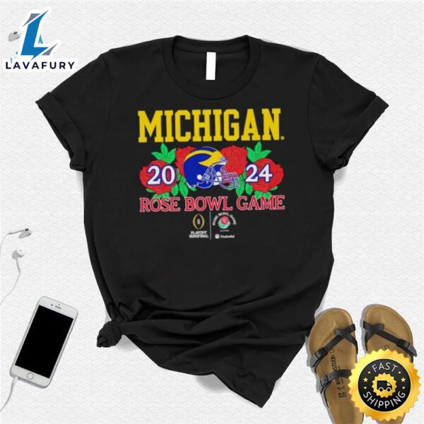 Michigan Wolverines Helmet 2024 Rose Bowl Game Shirt