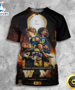 Michigan Wolverines Play For The National Championship On Monday January 8th 2024 All Over Print Shirt