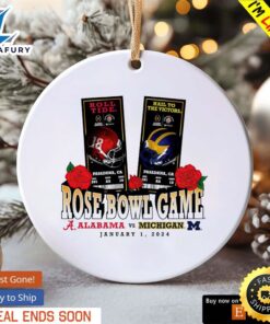 Michigan Wolverines Vs. Alabama Crimson Tide 2024 Rose Bowl Game Ornament