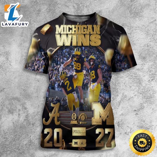 Michigan Wolverines Win The Albama 27-20 To Get The 2024 Rose Bowl Champions CFB Playoff All Over Print Shirt