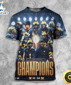 Michigan Wolverines Wins First National Champions Title Since 1997 National College Football 2024 All Over Print Shirt
