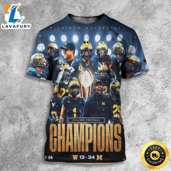 Michigan Wolverines Wins First National Champions Title Since 1997 National College Football 2024 All Over Print Shirt