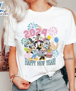 Mickey And Friends Happy New Year Fireworks 2024 Shirt