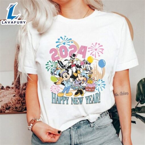 Mickey And Friends Happy New Year Fireworks 2024 Shirt