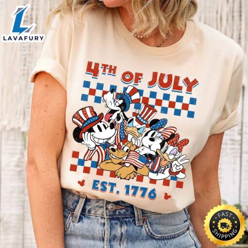 Mickey Checkered Disney 4th Of July Independence Day Shirt